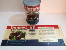 WW2 Victrypac Dark Sweet Cherries Can Label